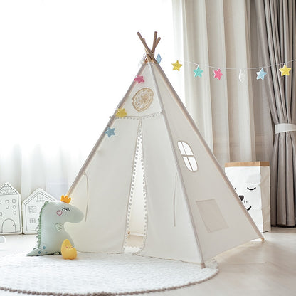 Four Poles White Teepee -  Kids Play Tent - Just Kidding Store