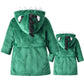 Green Dinosaur Kids Hooded Robe Dino Dressing Gown - Just Kidding Store