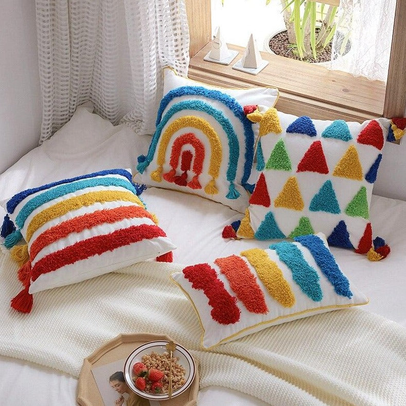 Handmade Rainbow Cushion Cover