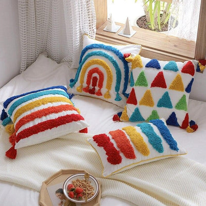 Handmade Rainbow Cushion Cover