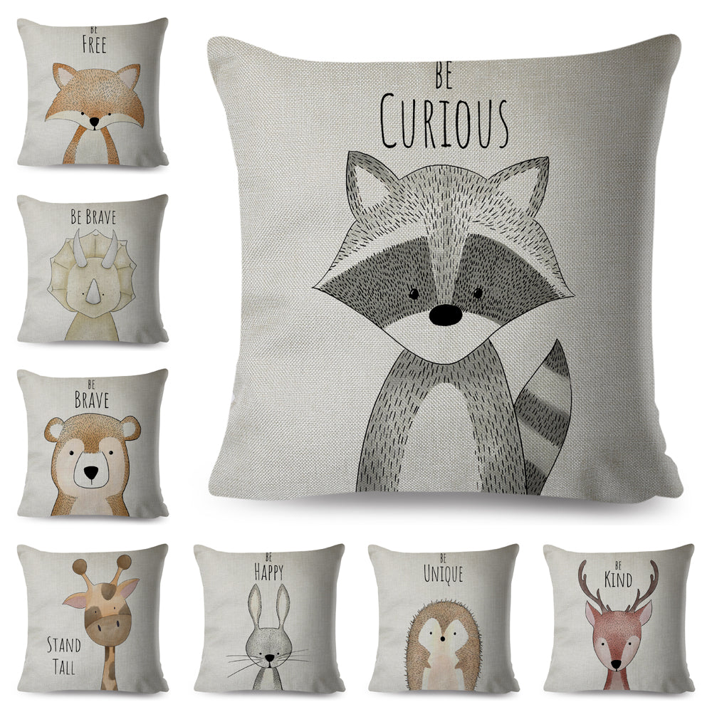 Nordic Style Cushion Cover Animal Print Pillow Case Just Kidding Store