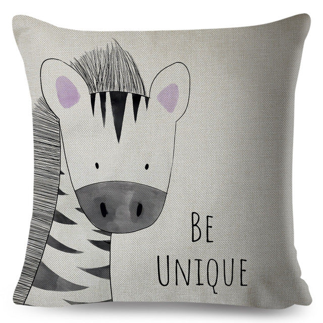 Nordic Style Cushion Cover Animal Print Pillow Case Just Kidding Store