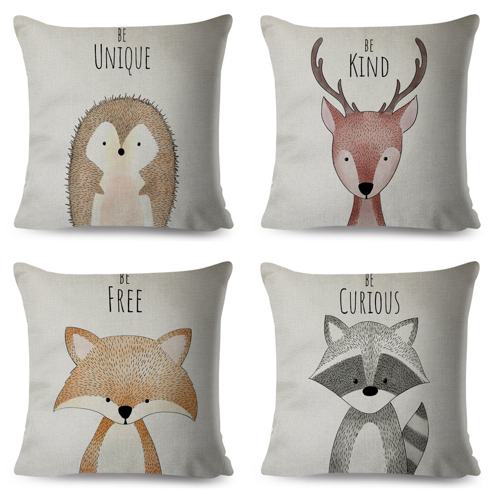 Nordic Style Cushion Cover Animal Print Pillow Case Just Kidding Store