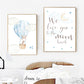 Hot Air Balloon Canvas Wall Art Childrens Posters - Just Kidding Store