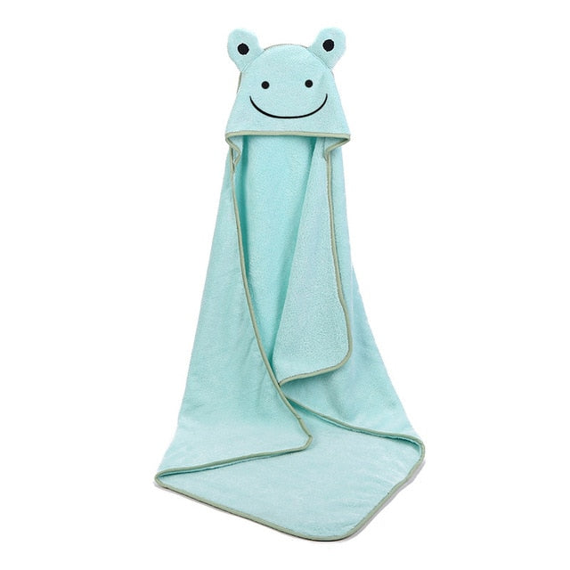 Hooded Fleece Towel - Baby Kids Bath Poncho Wrap - Just Kidding Store