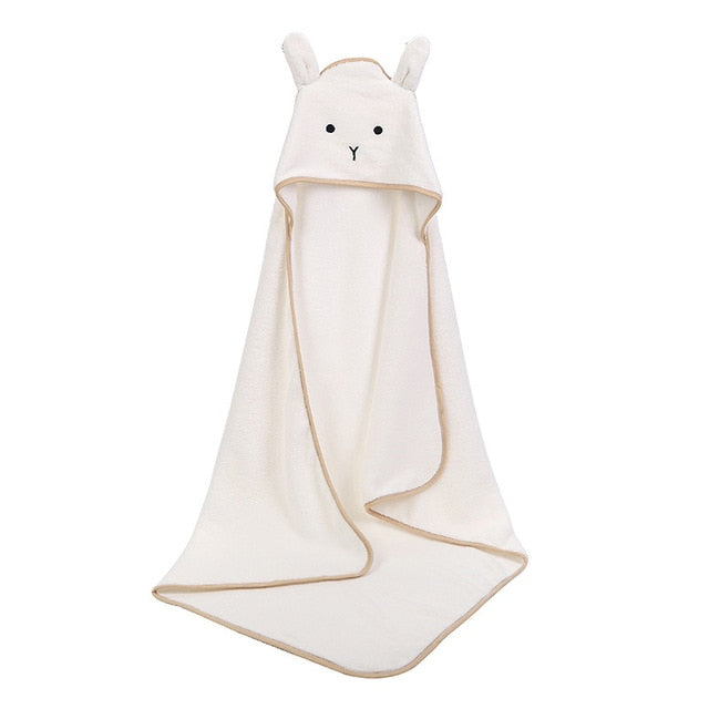 Hooded Fleece Towel - Baby Kids Bath Poncho Wrap - Just Kidding Store