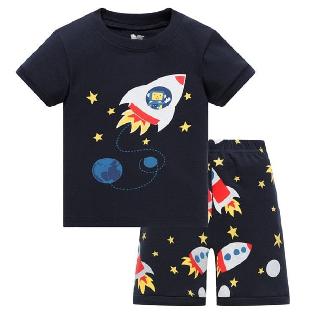 Spaceman Kids Children Summer Pajama Set - Just Kidding Store