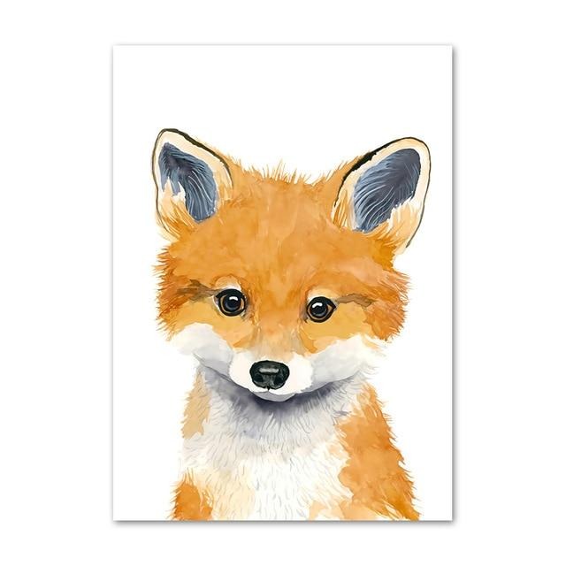 Nursery Childrens Canvas Wall Art Animals Series - Just Kidding Store