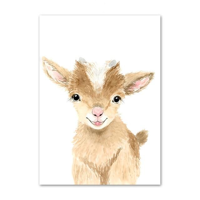 Nursery Childrens Canvas Wall Art Animals Series - Just Kidding Store