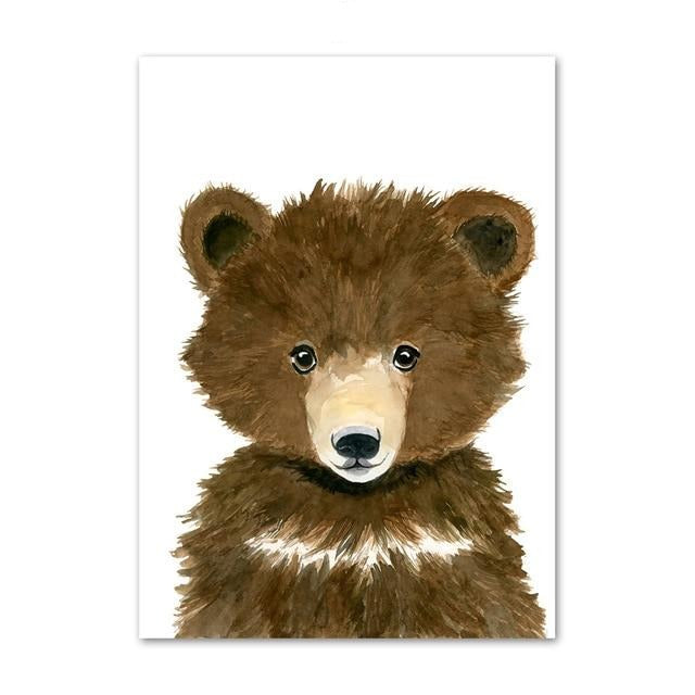 Nursery Childrens Canvas Wall Art Animals Series - Just Kidding Store