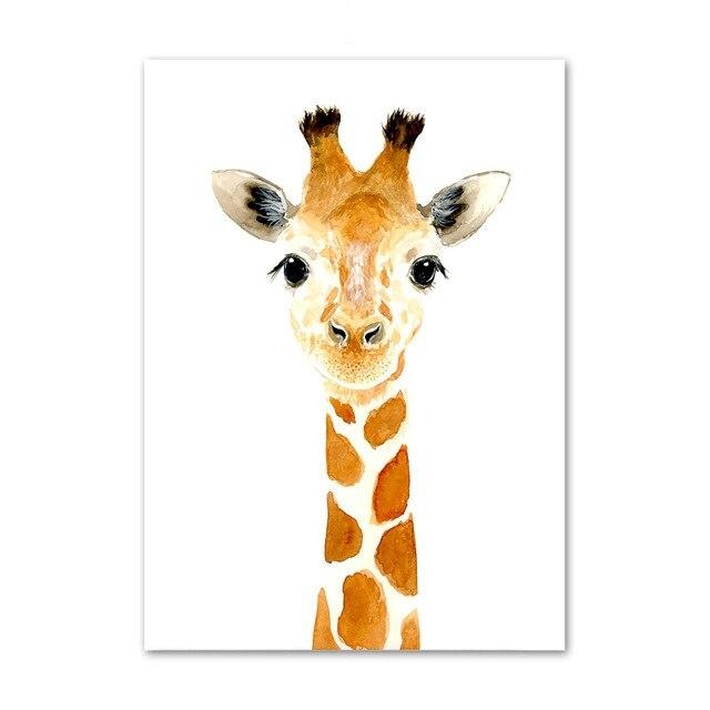 Nursery Childrens Canvas Wall Art Animals Series - Just Kidding Store