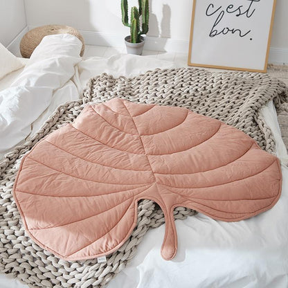 Quilted Leaf Shape Mat - Nursery Cotton Rug - Just Kidding Store