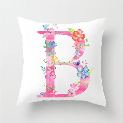 Flower Alphabet Letter Cushion Cover - Just Kidding Store