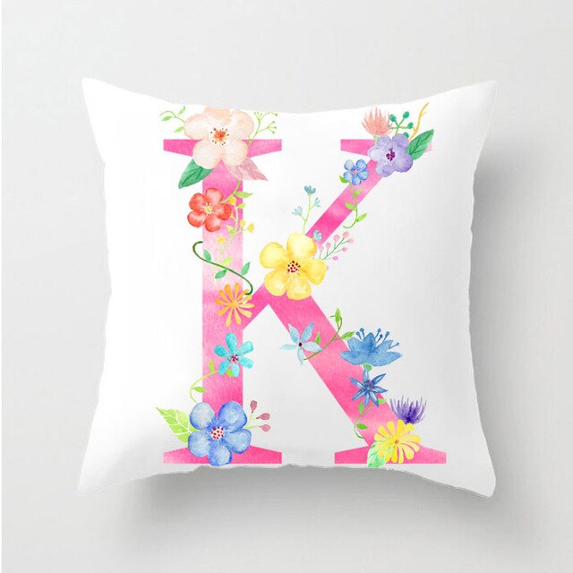 Flower Alphabet Letter Cushion Cover - Just Kidding Store