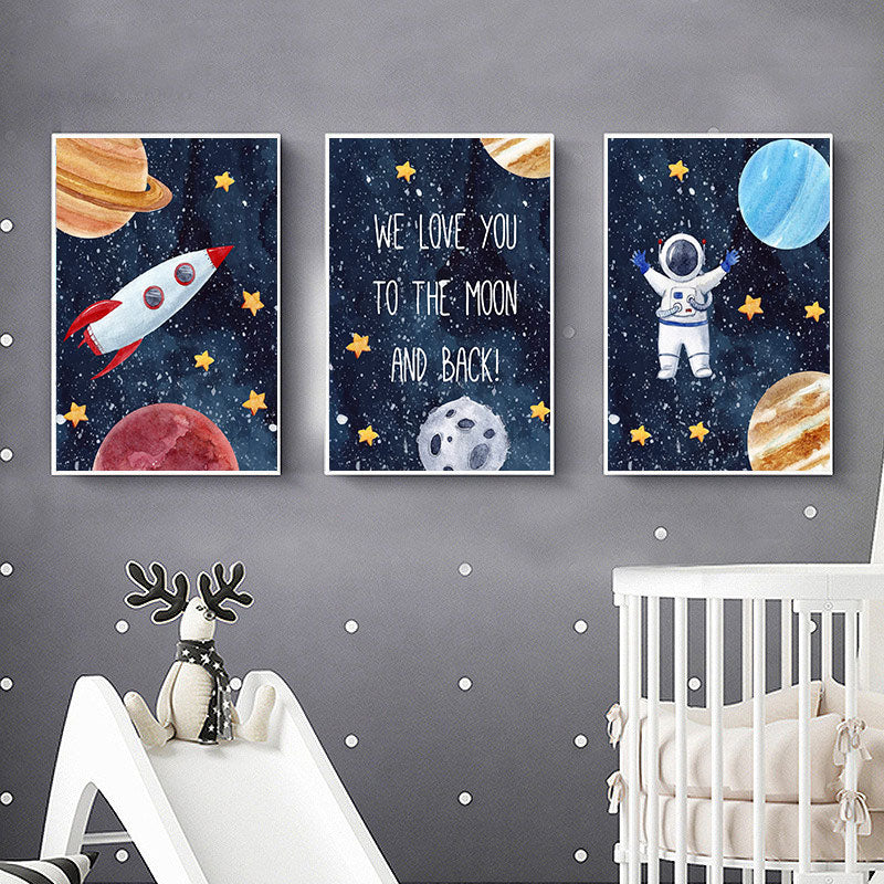 Outer Space Canvas Wall Art - Children's Posters - Just Kidding Store