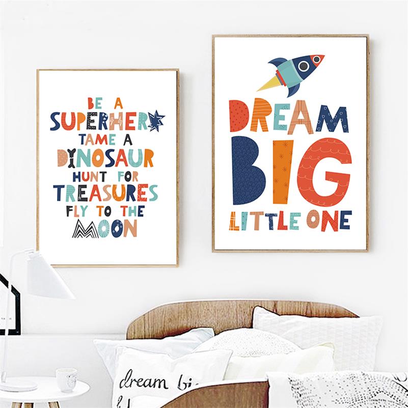 Childrens Inspiring Quotes Wall Canvas Art - Nursery Prints - Just Kidding Store