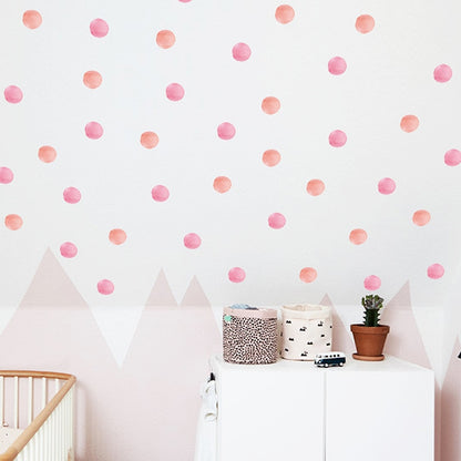 Watercolor Dot Wall Decal - Wall Stickers Green, Violet, Pink/Peach - Just Kidding Store