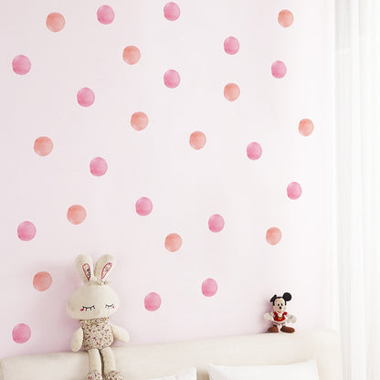 Watercolor Dot Wall Decal - Wall Stickers Green, Violet, Pink/Peach - Just Kidding Store