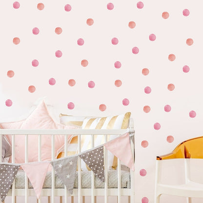 Watercolor Dot Wall Decal - Wall Stickers Green, Violet, Pink/Peach - Just Kidding Store