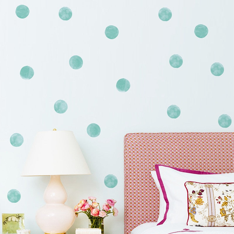 Watercolor Dot Wall Decal - Wall Stickers Green, Violet, Pink/Peach - Just Kidding Store