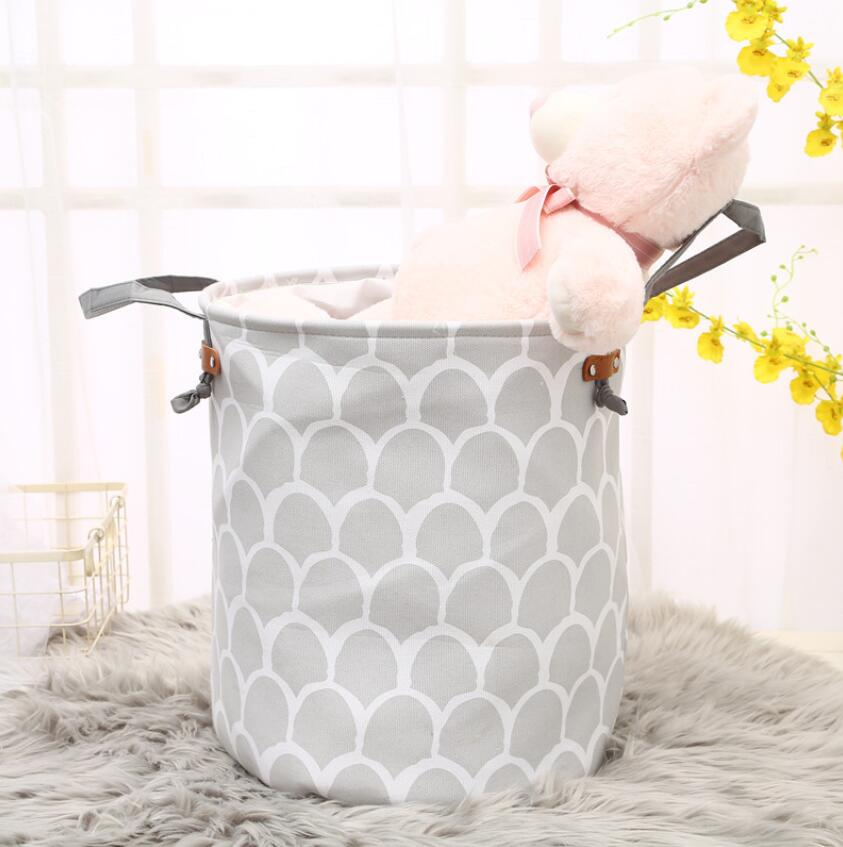 Monochrome Round Kids Toy Storage Laundry Basket - Just Kidding Store