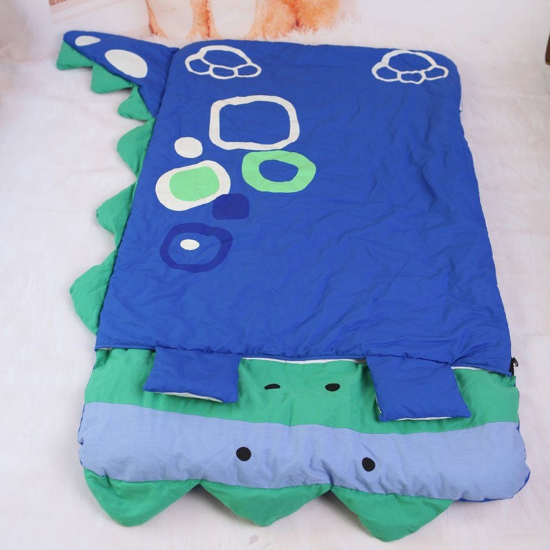 Blue Dinosaur Sleeping Bag - Kids Sleep Sack - Just Kidding Store