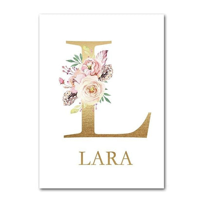 Woodland Animals Canvas Art Nursery Custom Name Wall Posters - Just Kidding Store