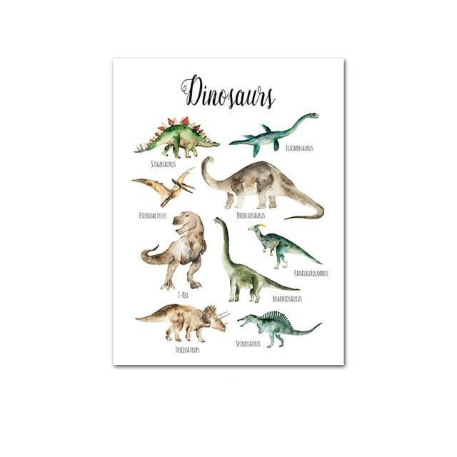 Canvas Wall Art - Dinosaurs Ocean Safari Animals - Just Kidding Store