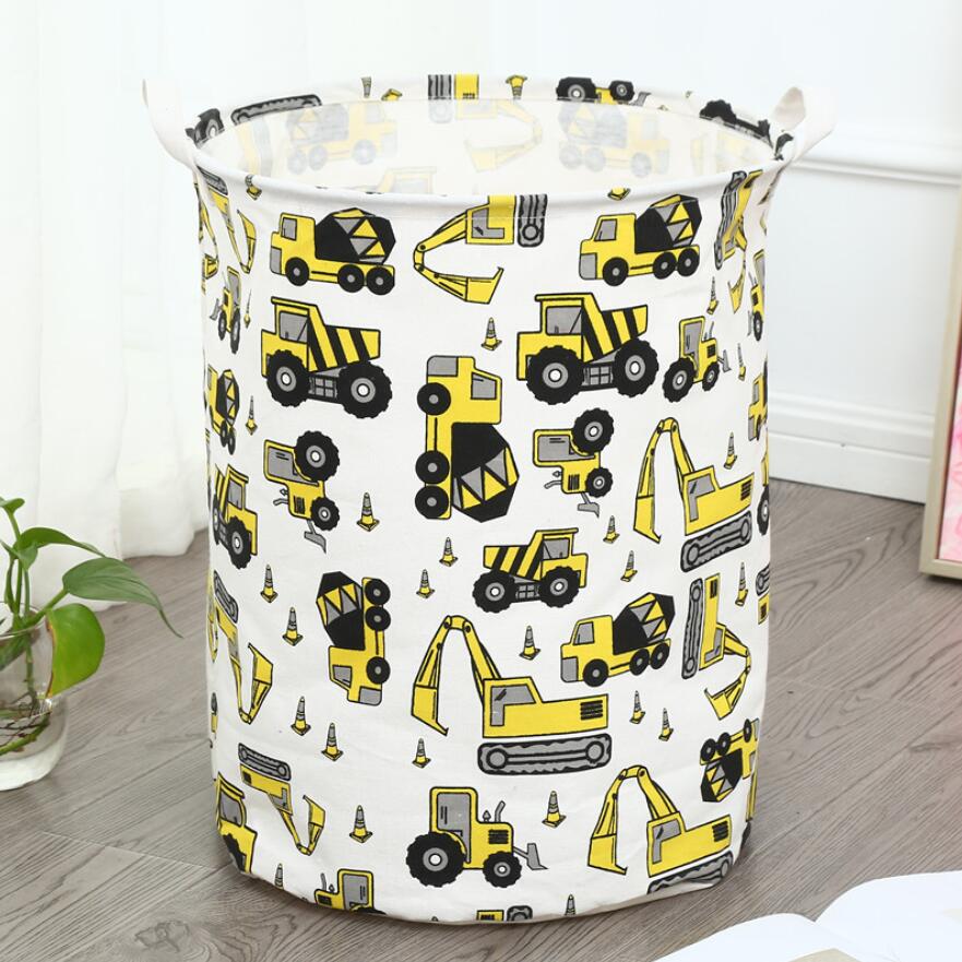 Yellow Trucks Storage Basket Kids Toy Organiser - Just Kidding Store