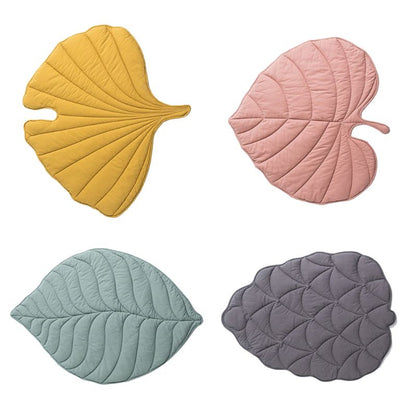 Quilted Leaf Shape Mat - Nursery Cotton Rug - Just Kidding Store