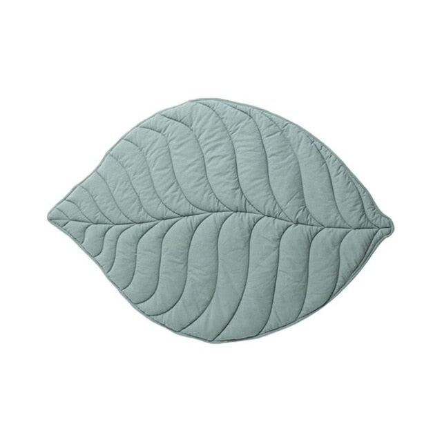 Quilted Leaf Shape Mat - Nursery Cotton Rug - Just Kidding Store