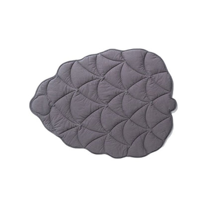 Quilted Leaf Shape Mat - Nursery Cotton Rug - Just Kidding Store