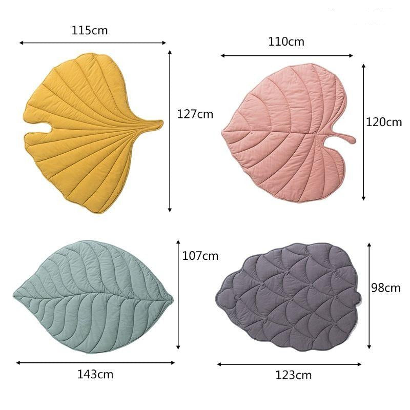 Quilted Leaf Shape Mat - Nursery Cotton Rug - Just Kidding Store
