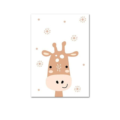 Nursery Canvas Wall Art Lion Giraffe Bear Posters - Just Kidding Store