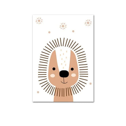 Nursery Canvas Wall Art Lion Giraffe Bear Posters - Just Kidding Store