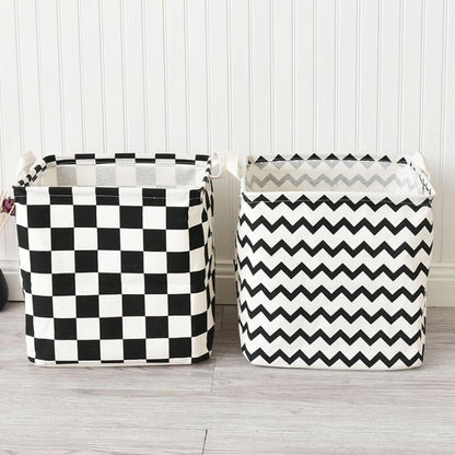 Monochrome Cube Canvas Basket - Toy Storage Box - Just Kidding Store