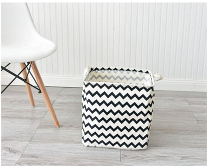 Monochrome Cube Canvas Basket - Toy Storage Box - Just Kidding Store