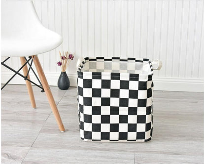 Monochrome Cube Canvas Basket - Toy Storage Box