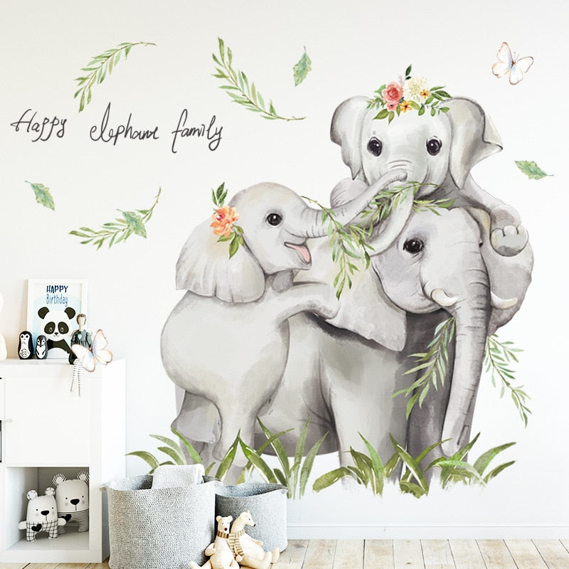 Elephant Family Wall Decals - Nursery Stickers  - Just Kidding Store
