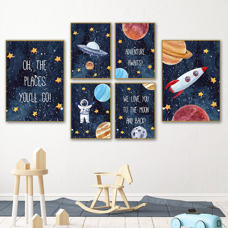 Outer Space Canvas Wall Art - Children's Posters - Just Kidding Store