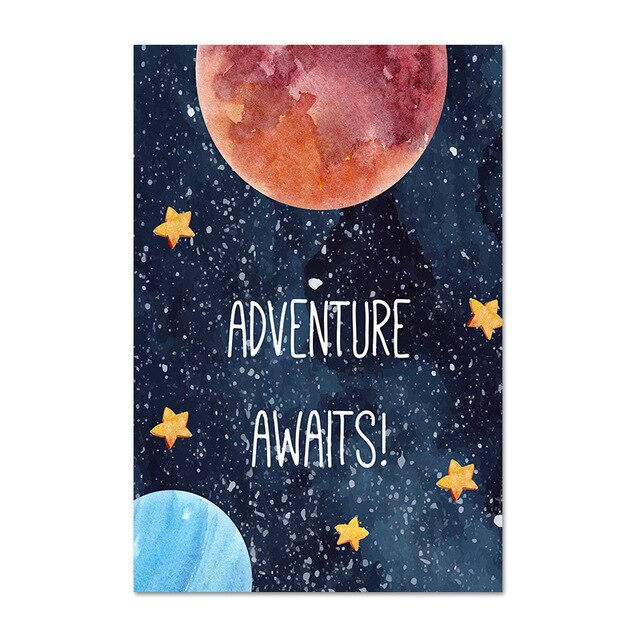 Outer Space Canvas Wall Art - Children's Posters - Just Kidding Store