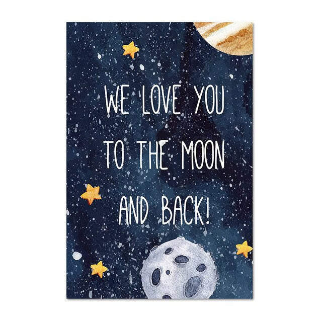 Outer Space Canvas Wall Art - Children's Posters - Just Kidding Store