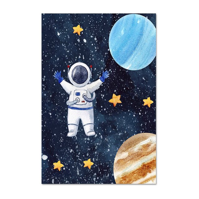 Outer Space Canvas Wall Art - Children's Posters - Just Kidding Store