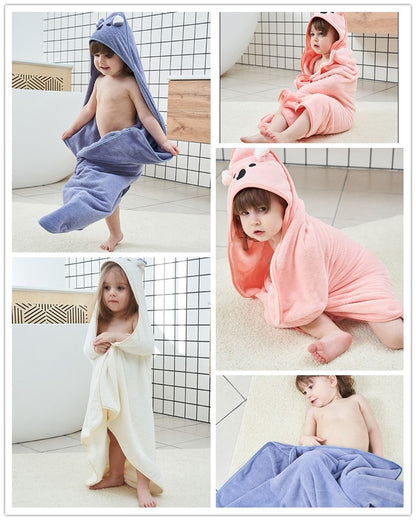 Hooded Baby Toddler Kids Velvet Towel - Just Kidding Store