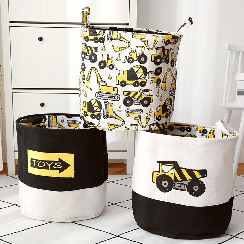 Yellow Truck Toys Organiser Canvas Storage Basket - Just Kidding Store