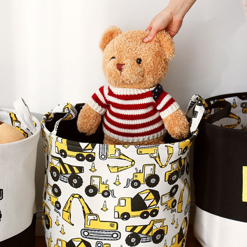 Yellow Truck Toys Organiser Canvas Storage Basket - Just Kidding Store