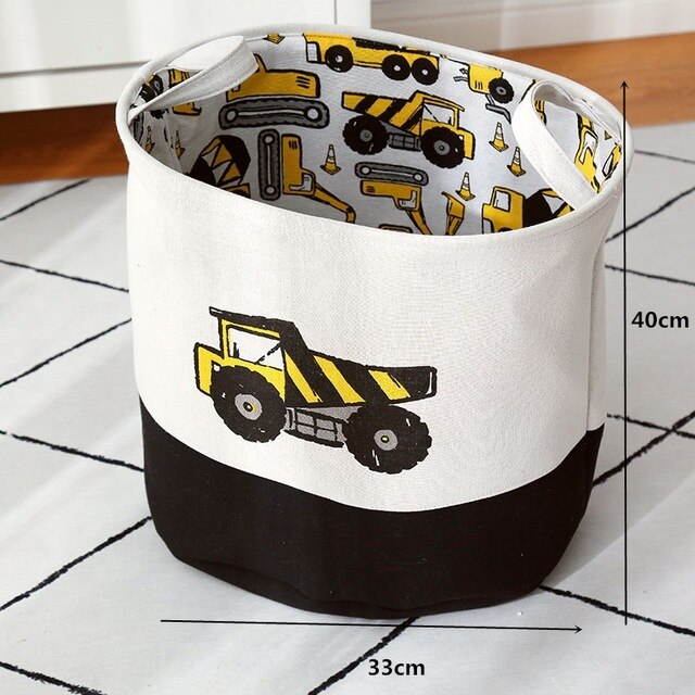 Yellow Truck Toys Organiser Canvas Storage Basket - Just Kidding Store