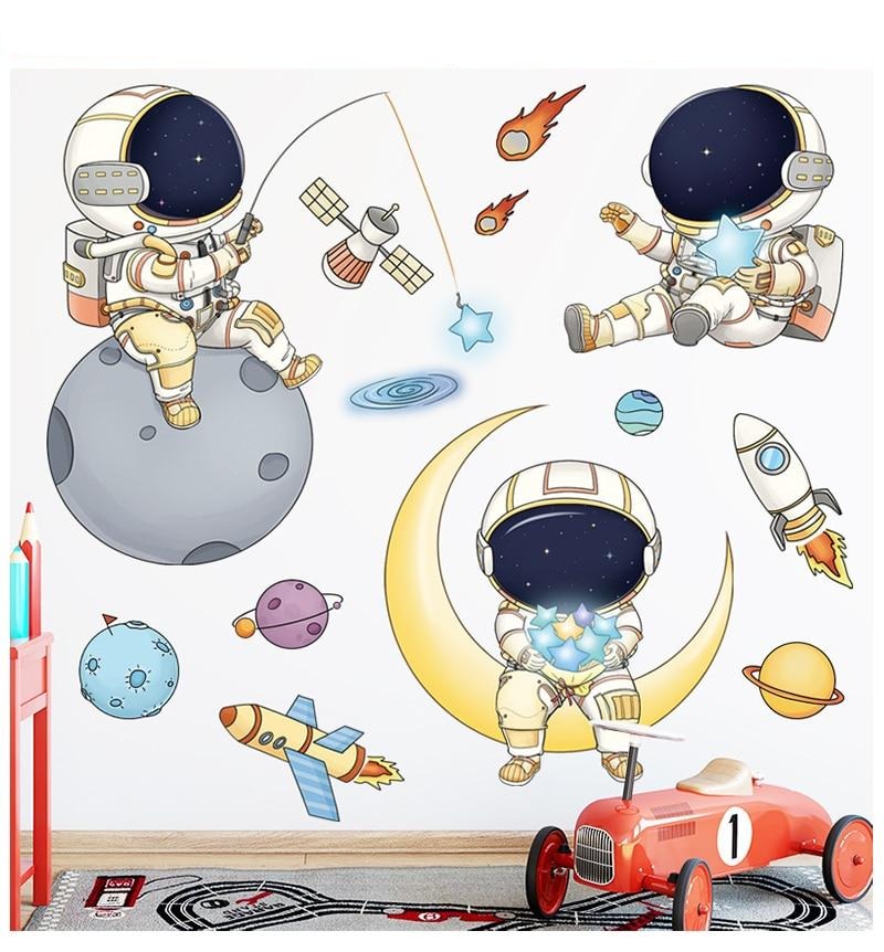 Mini Astronaut Wall Decals - Outer Space Stickers - Just Kidding Store