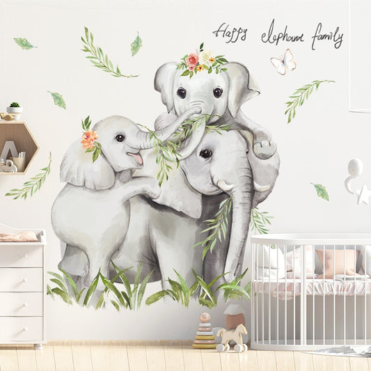 Elephant Family Wall Decals - Nursery Stickers  - Just Kidding Store