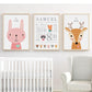 Woodland Animals Personalised Birth Details Canvas Wall Art- Just Kidding Store